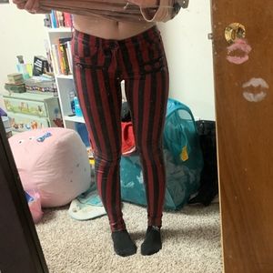 Blackheart Red and Black Striped Jeans
